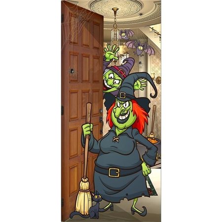 MY DOOR DECOR My Door Decor 285906HALL-001 36 x 80 in. Wicked Witch Halloween Front Door Mural Sign Banner Decor; Multi Color 285906HALL-001